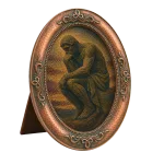 The oval copper frame at a three-quarter angle