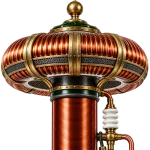 Close detail of the coil head and copper windings